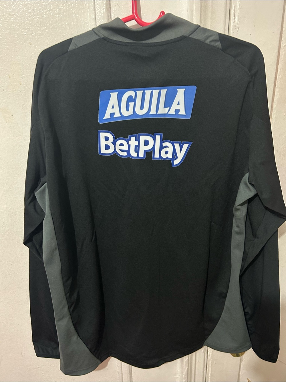 adidas Black Track Jacket with Red Crest and White Logos - Picture 3 of 4